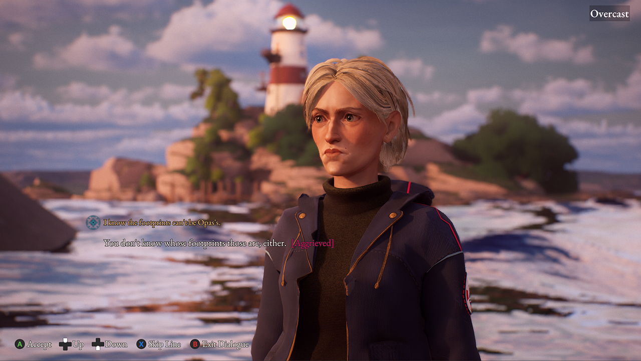 Tidewatch screenshot: conversations with the crew with dialogue choices